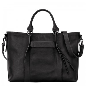Longchamp 3D L Women Handbag Black | Australia-152NTHAFV
