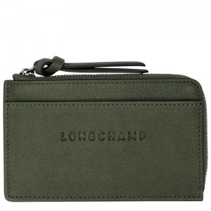 Longchamp 3D Women Card Holder Khaki | Australia-158WQBFGT