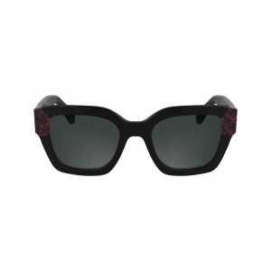Longchamp Acetate Women Sunglasses Black / Red | Australia-965JRZUGW