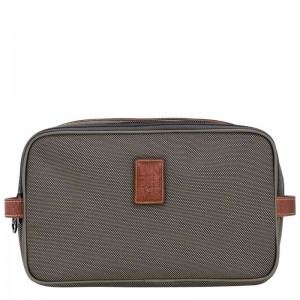 Longchamp Boxford Men Toiletry Bags Brown | Australia-754KEPJXG