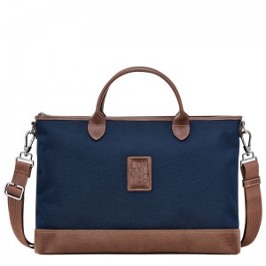 Longchamp Boxford S Men Briefcase Blue | Australia-847KCYLRE