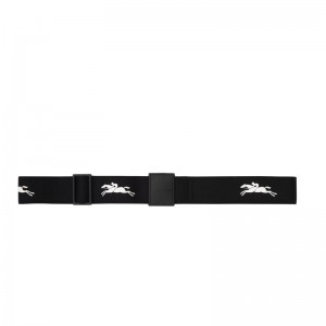 Longchamp Canvas Women Belt Black | Australia-825GVPXIY