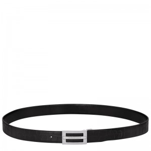Longchamp Delta Box Men Belt Black | Australia-814MGAQFO