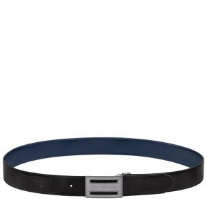 Longchamp Delta Box Men Belt Black / Navy | Australia-759JWTGLR