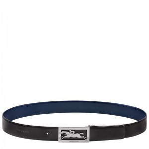 Longchamp Delta Box Men Belt Black / Navy | Australia-854WESIHD