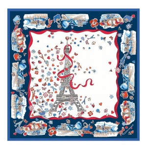 Longchamp Equestrian Tower 50 Women Scarf Cream | Australia-659JNOCMK