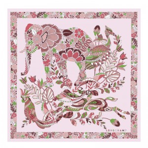Longchamp Forêt 50 Women Scarf Beige | Australia-856TSHLIJ