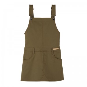 Longchamp Gabardine Women Dress Olive | Australia-140PWAJZO