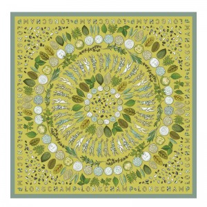 Longchamp Herbarium 90 Women Scarf Green | Australia-650VSEBUQ