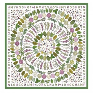 Longchamp Herbarium 90 Women Scarf Green | Australia-561URSQKX