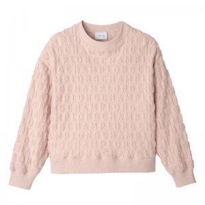 Longchamp Jersey Women Sweatshirt Beige | Australia-079LXKYVJ