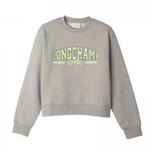 Longchamp Jersey Women Sweatshirt Grey | Australia-658IDXVNT