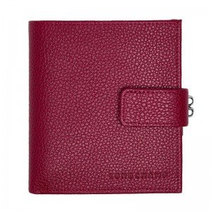Longchamp Le Foulonné Compact Women Wallet Dark Pink | Australia-871FRLSVY