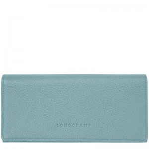 Longchamp Le Foulonné Continental Women Wallet Blue | Australia-973RTUYAM