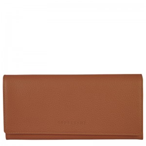 Longchamp Le Foulonné Continental Women Wallet Brown | Australia-842OYPJAN