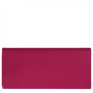 Longchamp Le Foulonné Continental Women Wallet Dark Pink | Australia-913CKRSHF
