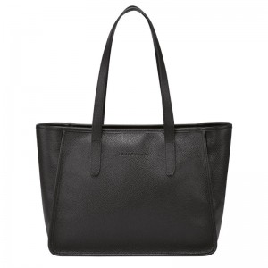 Longchamp Le Foulonné L Women Tote Bag Black | Australia-513OUDRBX