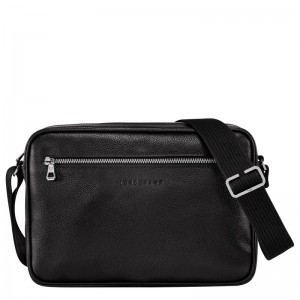 Longchamp Le Foulonné M Camera Men Crossbody Bag Black | Australia-793KBMRHU