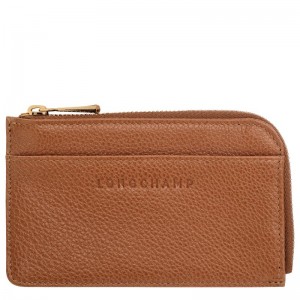 Longchamp Le Foulonné Men Card Holder Brown | Australia-278KSCFYQ