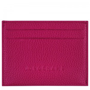 Longchamp Le Foulonné Men Card Holder Fuchsia | Australia-057PJDZAU