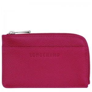 Longchamp Le Foulonné Men Card Holder Fuchsia | Australia-875IJHODN