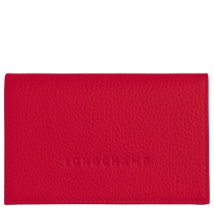 Longchamp Le Foulonné Men Card Holder Red | Australia-439UEGPIR