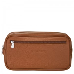 Longchamp Le Foulonné Men Toiletry Bags Brown | Australia-608QXABYK