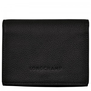 Longchamp Le Foulonné Men Wallet Black | Australia-528JEKCVA