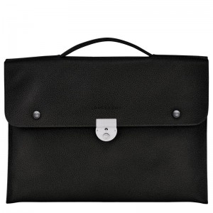Longchamp Le Foulonné S Men Briefcase Black | Australia-643DOZIJR