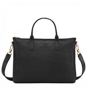 Longchamp Le Foulonné S Men Briefcase Black | Australia-462ERQLJK