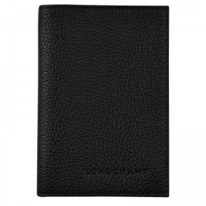 Longchamp Le Foulonné Women Passport Holder Black | Australia-901ODYKUH