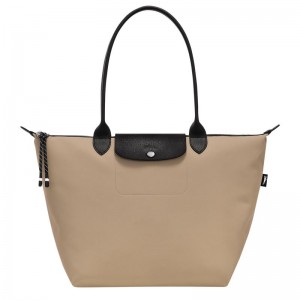 Longchamp Le Pliage Energy L Women Tote Bag Beige | Australia-253LGBUKA