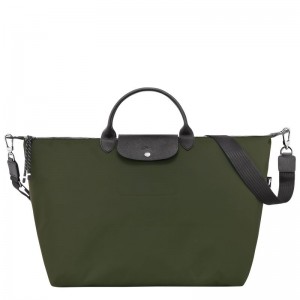 Longchamp Le Pliage Energy L Women Travel Bag Khaki | Australia-651FGBSCY