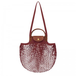 Longchamp Le Pliage Filet L Women Mesh Bag Dark Red | Australia-359IWOKYZ