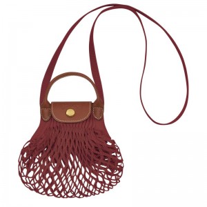 Longchamp Le Pliage Filet Xs Women Mesh Bag Dark Red | Australia-519XETGKB