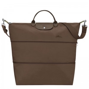 Longchamp Le Pliage Green Expandable Women Travel Bag Dark Brown | Australia-473AWRKQN