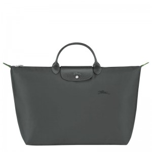 Longchamp Le Pliage Green L Men Travel Bag Dark Grey | Australia-365NHCDJY