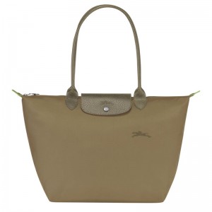 Longchamp Le Pliage Green L Women Tote Bag Olive | Australia-970UNZTFC