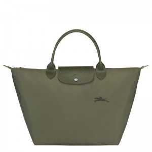 Longchamp Le Pliage Green M Women Handbag Dark Green | Australia-718YQRALN
