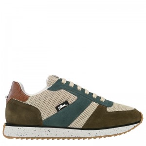 Longchamp Le Pliage Green Women Sneakers Olive / Blue | Australia-657XPJBQY