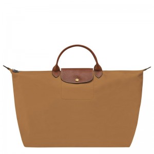Longchamp Le Pliage Original L Men Travel Bag Brown | Australia-516KJTCSM