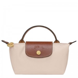 Longchamp Le Pliage Original With Handle Women Pouch Beige | Australia-549TMJYXI