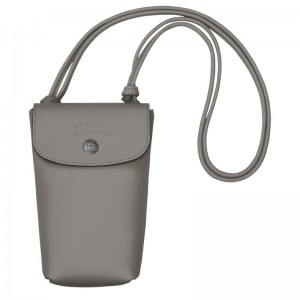 Longchamp Le Pliage Xtra With Leather Lace Women Phone Case Grey | Australia-876ZSFGYL