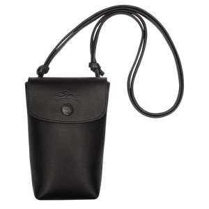 Longchamp Le Pliage Xtra With Leather Lace Women Phone Case Black | Australia-309HRUQYK