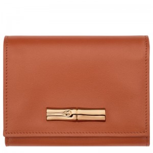 Longchamp Le Roseau Compact Women Wallet Brown | Australia-584ZPEAOU