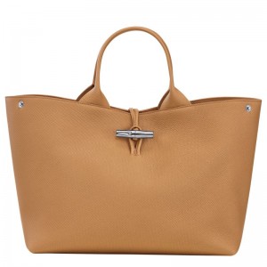 Longchamp Le Roseau L Women Handbag Brown | Australia-962UKPODM