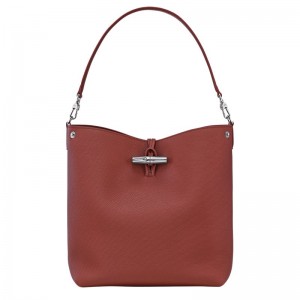 Longchamp Le Roseau M Women Shoulder Bag Brown | Australia-526UYHPKC