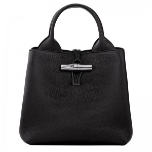 Longchamp Le Roseau S Women Handbag Black | Australia-756SDUXEN