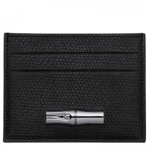 Longchamp Le Roseau Women Card Holder Black | Australia-415VEWAKH