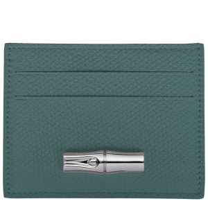 Longchamp Le Roseau Women Card Holder Blue Green | Australia-906USONBF